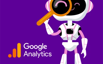 Neti the netinspire robot with GA4 logo Google Analytics